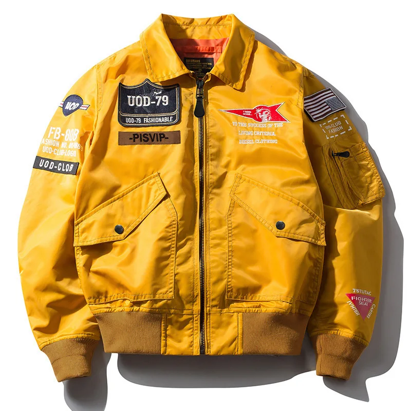 Pilot MA-1 Bomber Jacket Men Military Tactical Flight Army Coat US Flag Armband Multi-pockets Printed Rib Zipper Jacket and Coat
Pilot MA-1 Bomber Jacket Men Military Tactical Flight Army Coat US Flag Armband Multi-pockets Printed Rib Zipper Jacket and Coat