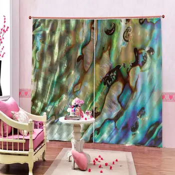 Custom Shell Marble Curtain Abstract Blue Green Natural Stone Pattern For Living Room Bedroom Blackout Window Drapes Decor Sets 
Custom Shell Marble Curtain Abstract Blue Green Natural Stone Pattern For Living Room Bedroom Blackout Window Drapes Decor Sets