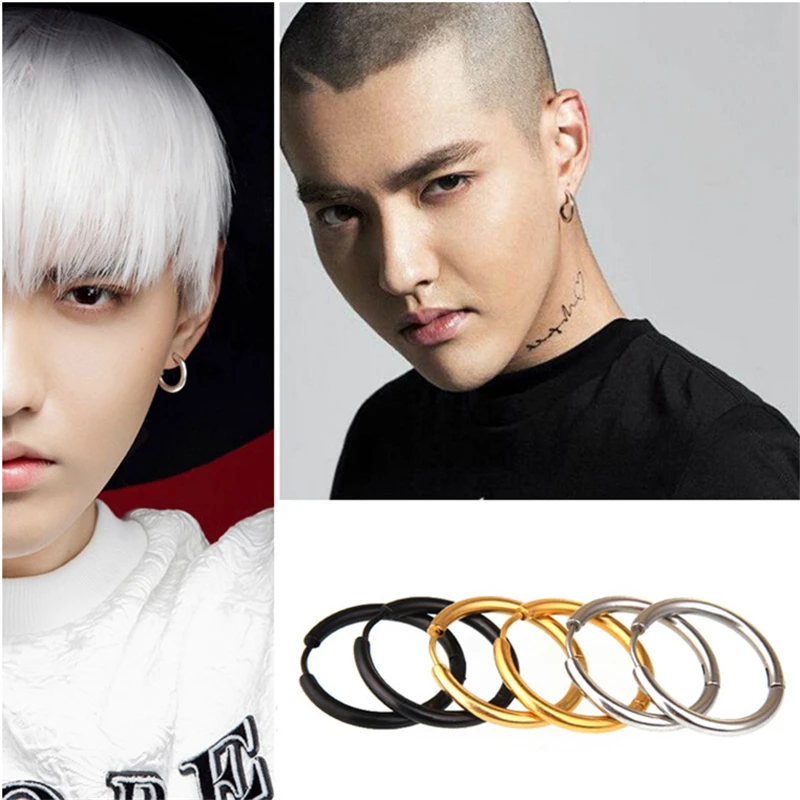 Fashion Titanium New Punk Gold Silver Black Small Big Circle Hoop Earrings for Men Steampunk Vintage Round Earring Male Jewelry
Fashion Titanium New Punk Gold Silver Black Small Big Circle Hoop Earrings for Men Steampunk Vintage Round Earring Male Jewelry