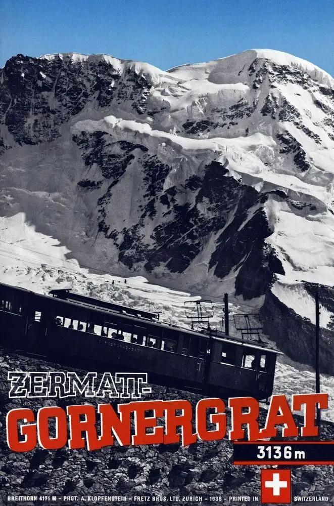 Винтажный иллюстрационный постер для путешествий печать на холсте Alps by train