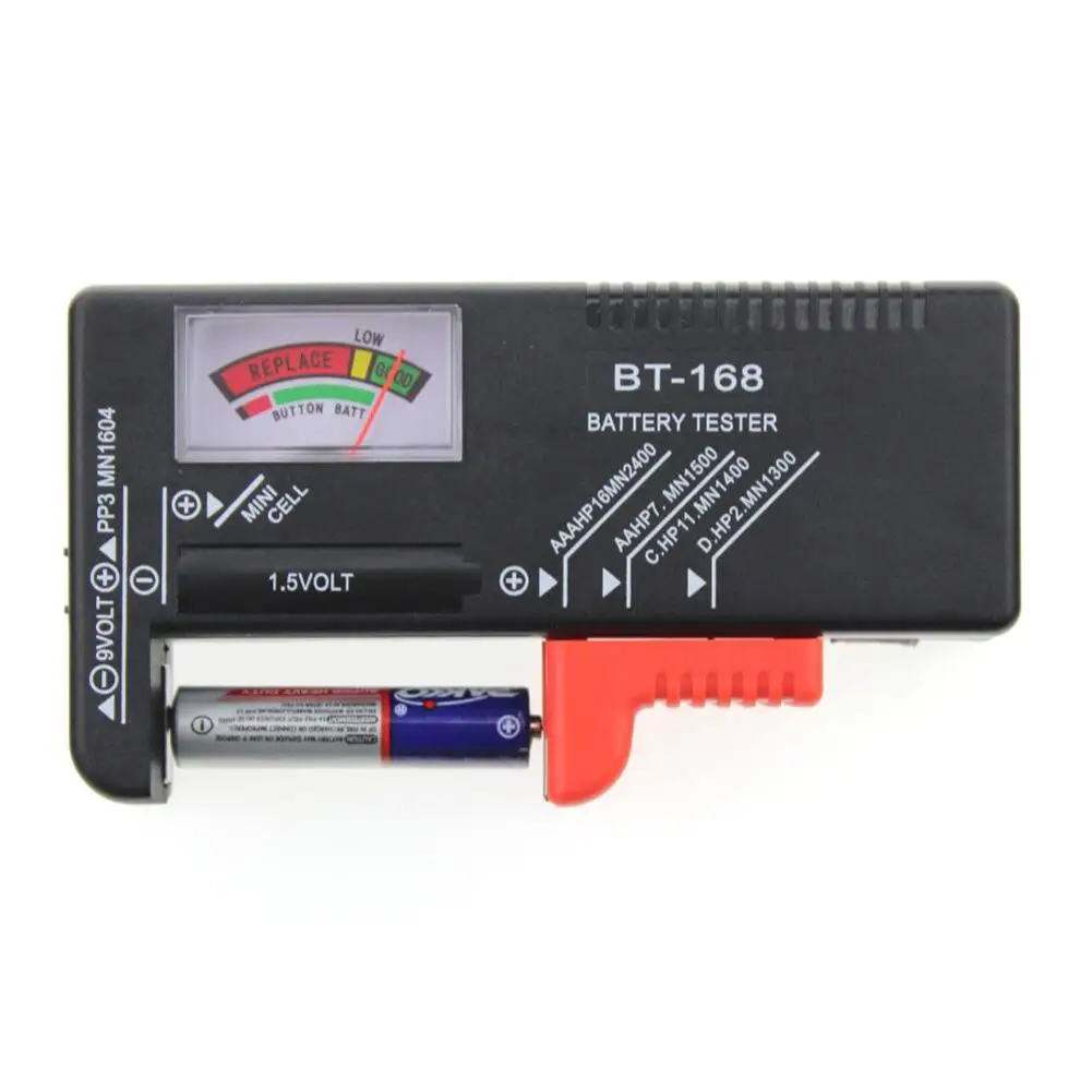 BT-168 Battery Capacity Tester LCD Smart Electronic Power Indicator Measure Checker For 9V 1.5V AA AAA Cell C D Batteries
BT-168 Battery Capacity Tester LCD Smart Electronic Power Indicator Measure Checker For 9V 1.5V AA AAA Cell C D Batteries