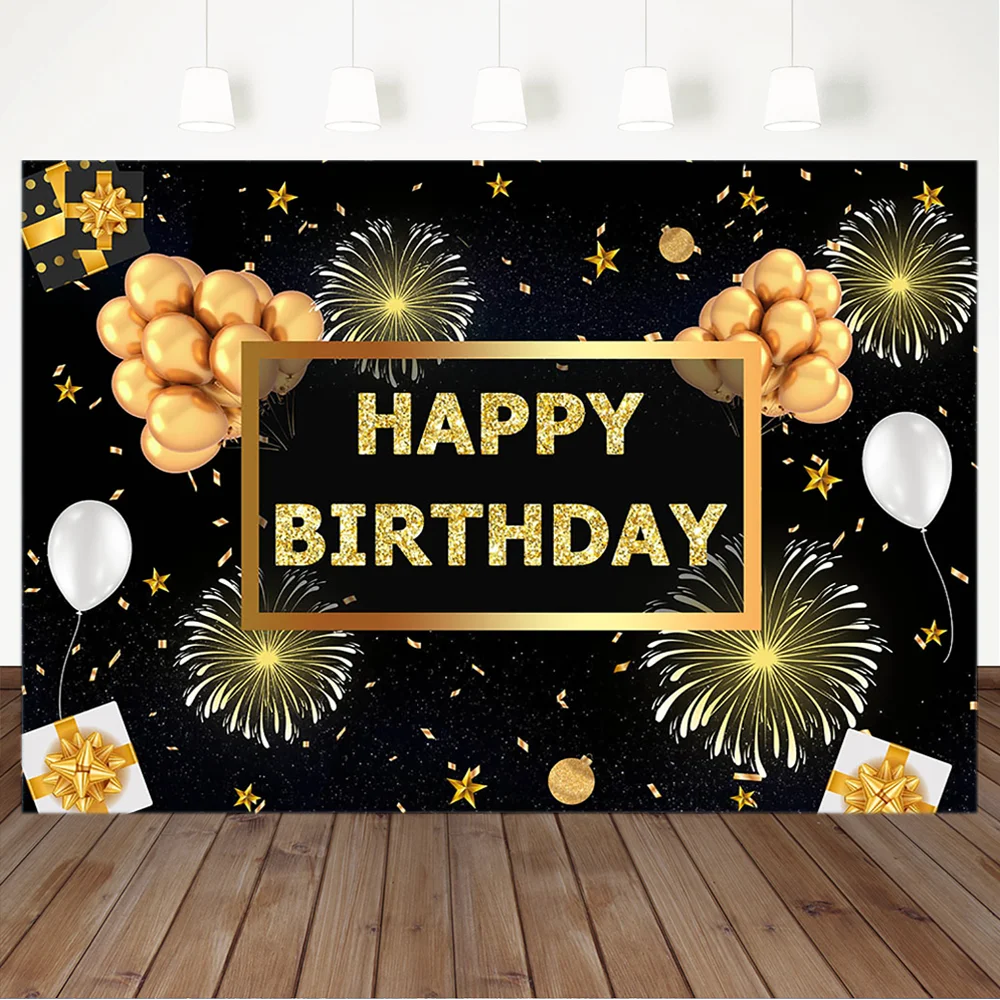 Happy Birthday Backdrop Golden Balloons Firework Gift Box Photography Background Custom Birthday Party Decor Banner Backdrops
Happy Birthday Backdrop Golden Balloons Firework Gift Box Photography Background Custom Birthday Party Decor Banner Backdrops