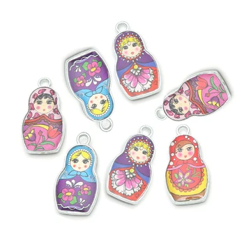 10pcs Diy Two-Sided Tone Enamel Matryoshk Russian Doll Charm Pendants Jewelry Accessories for DIY Making
10pcs Diy Two-Sided Tone Enamel Matryoshk Russian Doll Charm Pendants Jewelry Accessories for DIY Making