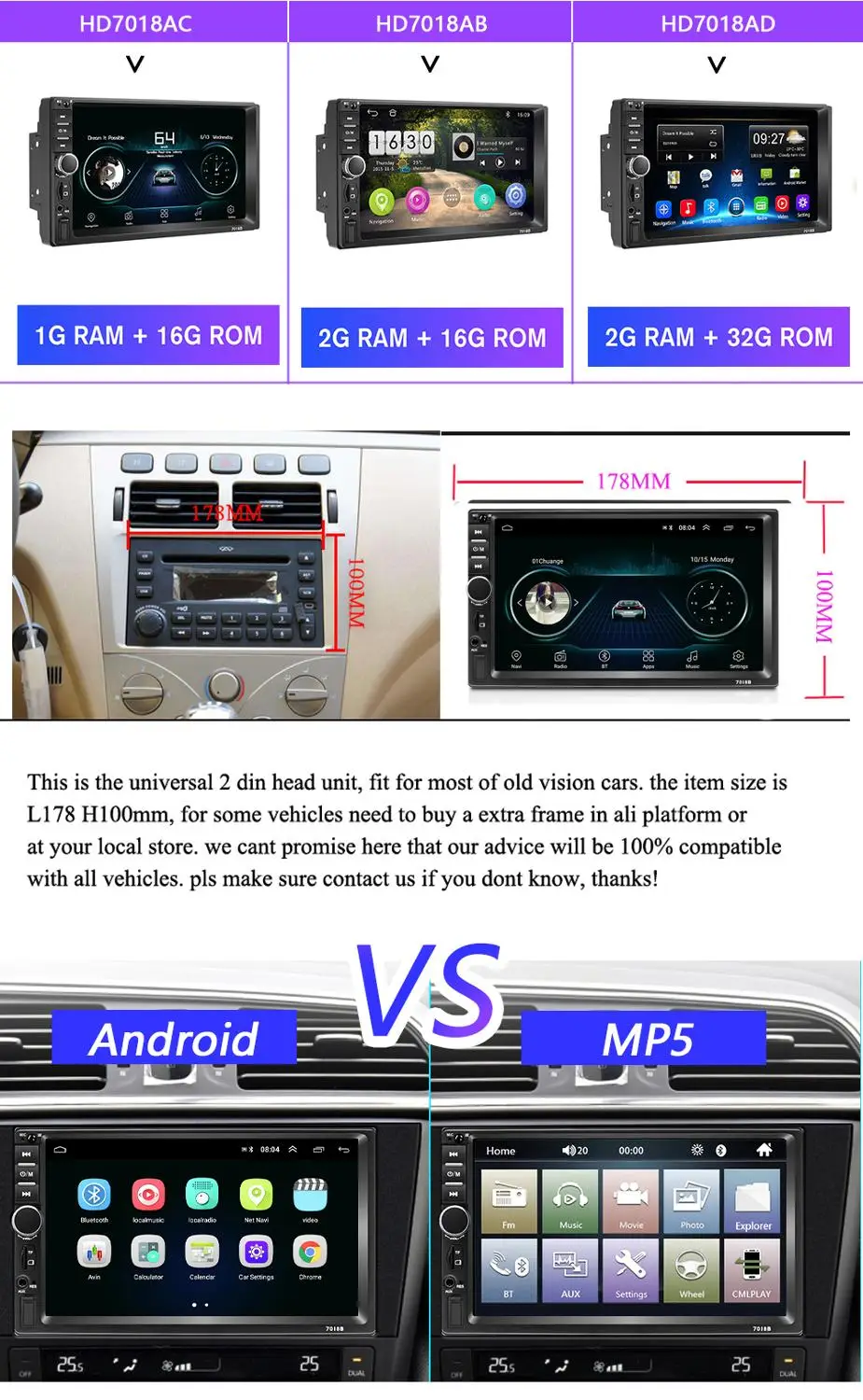 Автомагнитола Podofo 2 DIN с Android Mirrorlink Bluetooth GPS Wi Fi FM радио MP5 проигрывателем для Volkswagen