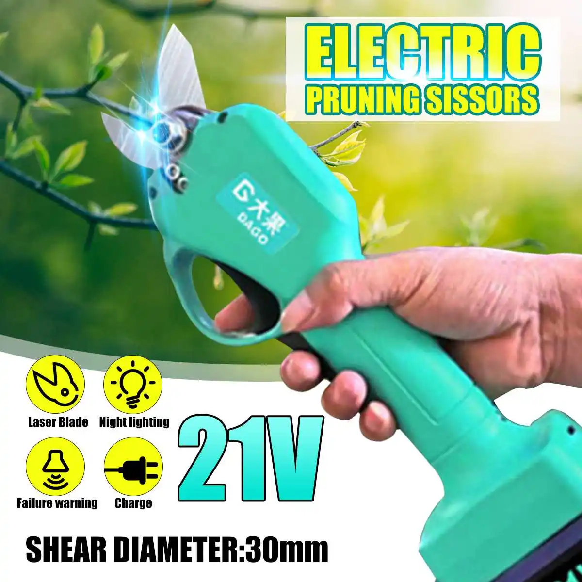 21V Cordless Electric Rechargeable Pruning Shears Secateur Branch Cutter Electric Fruit Pruning Tool Garden Pruner
21V Cordless Electric Rechargeable Pruning Shears Secateur Branch Cutter Electric Fruit Pruning Tool Garden Pruner