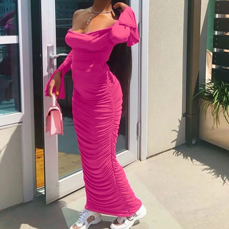 Fashion Women Early Autumn Off Shoulder Bodycon Maxi Dress Long Sleeves Draped Casual Party Slim Dress
Fashion Women Early Autumn Off Shoulder Bodycon Maxi Dress Long Sleeves Draped Casual Party Slim Dress