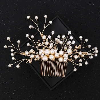 Vintage Gold Rhinestone Pearl Wedding Hair Combs Hair Accessories for Bridal Hair Jewelry Headpiece Women Head Jewelry Comb
Vintage Gold Rhinestone Pearl Wedding Hair Combs Hair Accessories for Bridal Hair Jewelry Headpiece Women Head Jewelry Comb