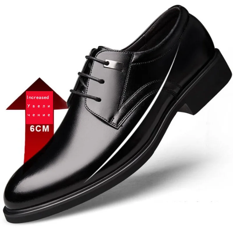 

Height Increasing Shoes Men Taller Elevator 6CM Invisible Insole for Daily Men's Heighten Increased Wedding Oxfords Office Male