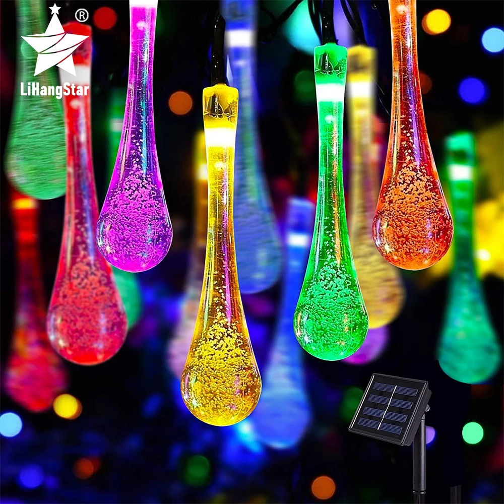 LED Solar Water Drop Light String Outdoor Waterproof 8 Mode Fairy Lights Holiday Christmas Party Garden Wedding Decoration
LED Solar Water Drop Light String Outdoor Waterproof 8 Mode Fairy Lights Holiday Christmas Party Garden Wedding Decoration