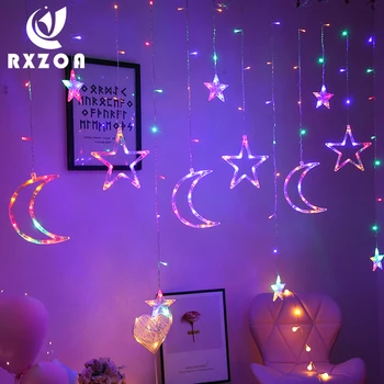 Led moon star lights lantern string holiday lights starry room romantic curtain lights Christmas decoration hanging lamp decor 
Led moon star lights lantern string holiday lights starry room romantic curtain lights Christmas decoration hanging lamp decor