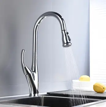 Chrome Mixer Faucet for LED Kitchen Single Handle Kitchen Faucets with Rubber Design Pull Down Deck Mounted Crane for Sinks
Chrome Mixer Faucet for LED Kitchen Single Handle Kitchen Faucets with Rubber Design Pull Down Deck Mounted Crane for Sinks