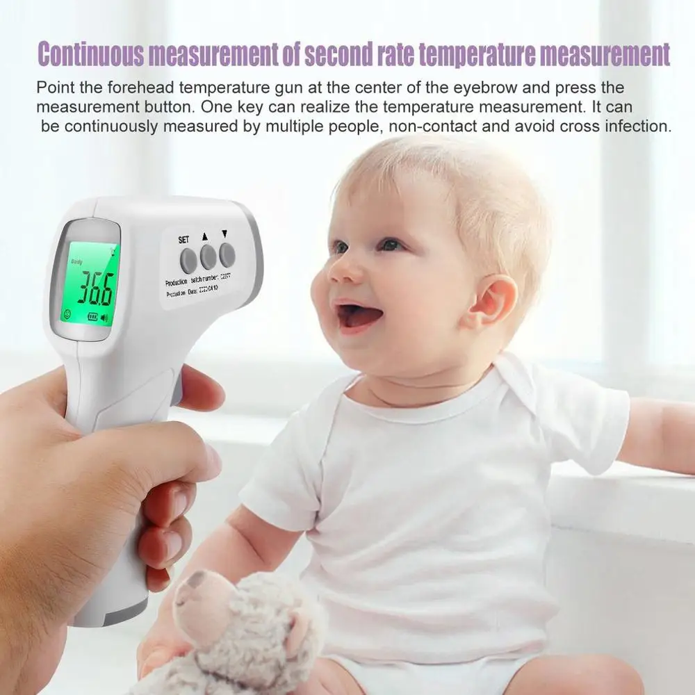 Non-contact Infrared LCD Monitor Infrared Thermometer Infrared Forehead Thermometer Laser Precise Digital Temperature Device
Non-contact Infrared LCD Monitor Infrared Thermometer Infrared Forehead Thermometer Laser Precise Digital Temperature Device
