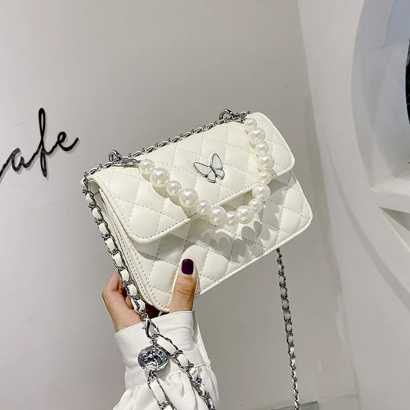 

High sense of small fragrance style rhombic chain bag women 2020 new shoulder small bag simple messenger female bag