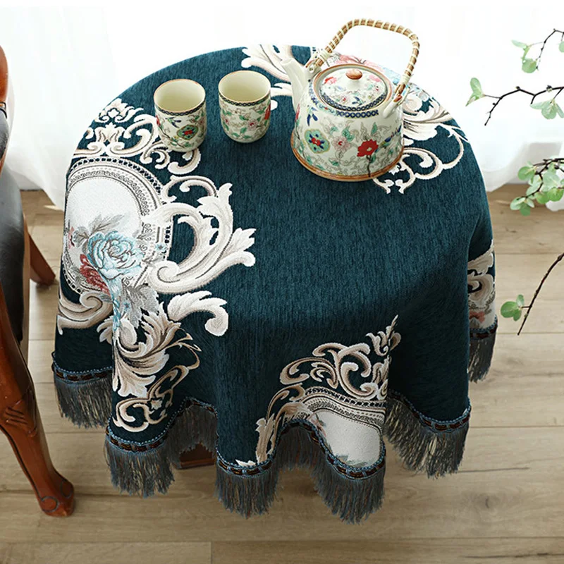 Noble Blue Coffee Small Round Table Cloth Cover Rectangle Jacquard Tablecloths Hotel Dustcloth Tablecloth Tassel Tapete
Noble Blue Coffee Small Round Table Cloth Cover Rectangle Jacquard Tablecloths Hotel Dustcloth Tablecloth Tassel Tapete