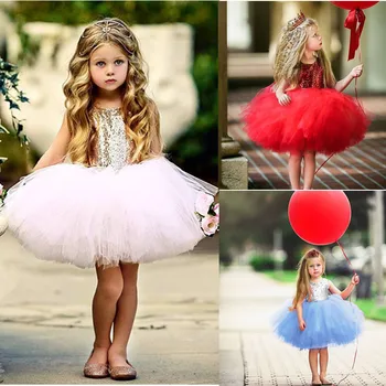Princess Girl Baby Fancy Wedding Dress Sleeveless Sequins Party Kids Dresses For Girls Tutu Tulle Back Hollow Out Formal Costume 
Princess Girl Baby Fancy Wedding Dress Sleeveless Sequins Party Kids Dresses For Girls Tutu Tulle Back Hollow Out Formal Costume