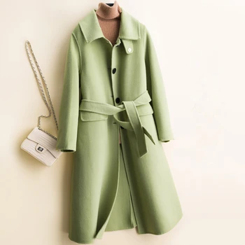 2020 Autumn Winter Long Warm Woolen Coat Women Double-sided Cashmere Outerwear New High quality Slim Wool jacket Ladies Overcoat 
2020 Autumn Winter Long Warm Woolen Coat Women Double-sided Cashmere Outerwear New High quality Slim Wool jacket Ladies Overcoat