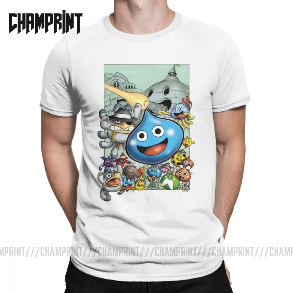 Футболки DQ Slime Dragon Quest для мужчин футболки с коротким рукавом из хлопка рисунком