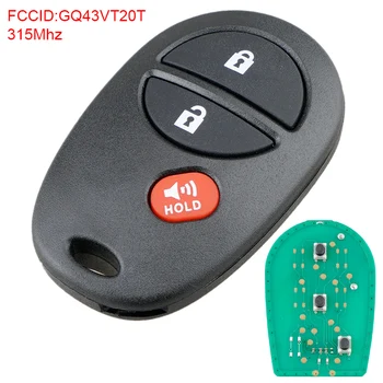 315Mhz 3 Buttons Keyless Entry Remote Car Key Fob Replacement GQ43VT20T Fit for Toyota / Sequoia
315Mhz 3 Buttons Keyless Entry Remote Car Key Fob Replacement GQ43VT20T Fit for Toyota / Sequoia