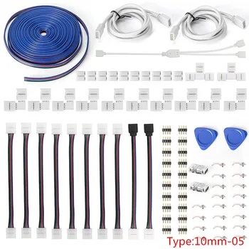 LED Strip Connector Kit for 5050 10mm 4Pin,Includes 8 Types of Solderless LED Strip Accessories,Provides Most Parts for DIY
LED Strip Connector Kit for 5050 10mm 4Pin,Includes 8 Types of Solderless LED Strip Accessories,Provides Most Parts for DIY