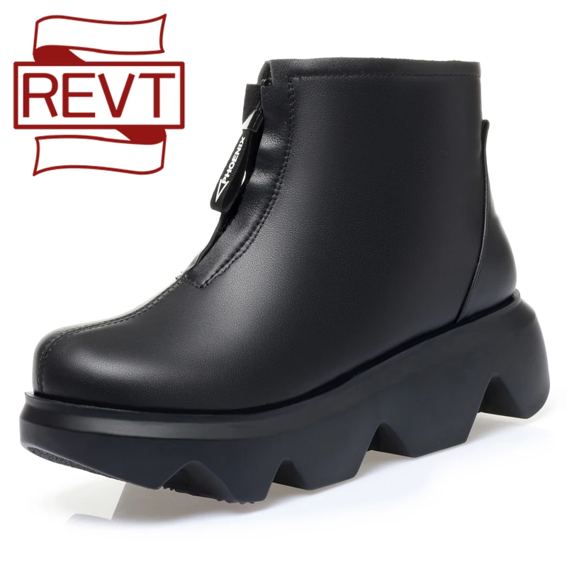 REVT Winter New Style Genuel Leather Cotton Shoes Platform Bottom Thick-soled Non-slip Ankle Boots Wool Leather Girls Boots 2286 
REVT Winter New Style Genuel Leather Cotton Shoes Platform Bottom Thick-soled Non-slip Ankle Boots Wool Leather Girls Boots 2286