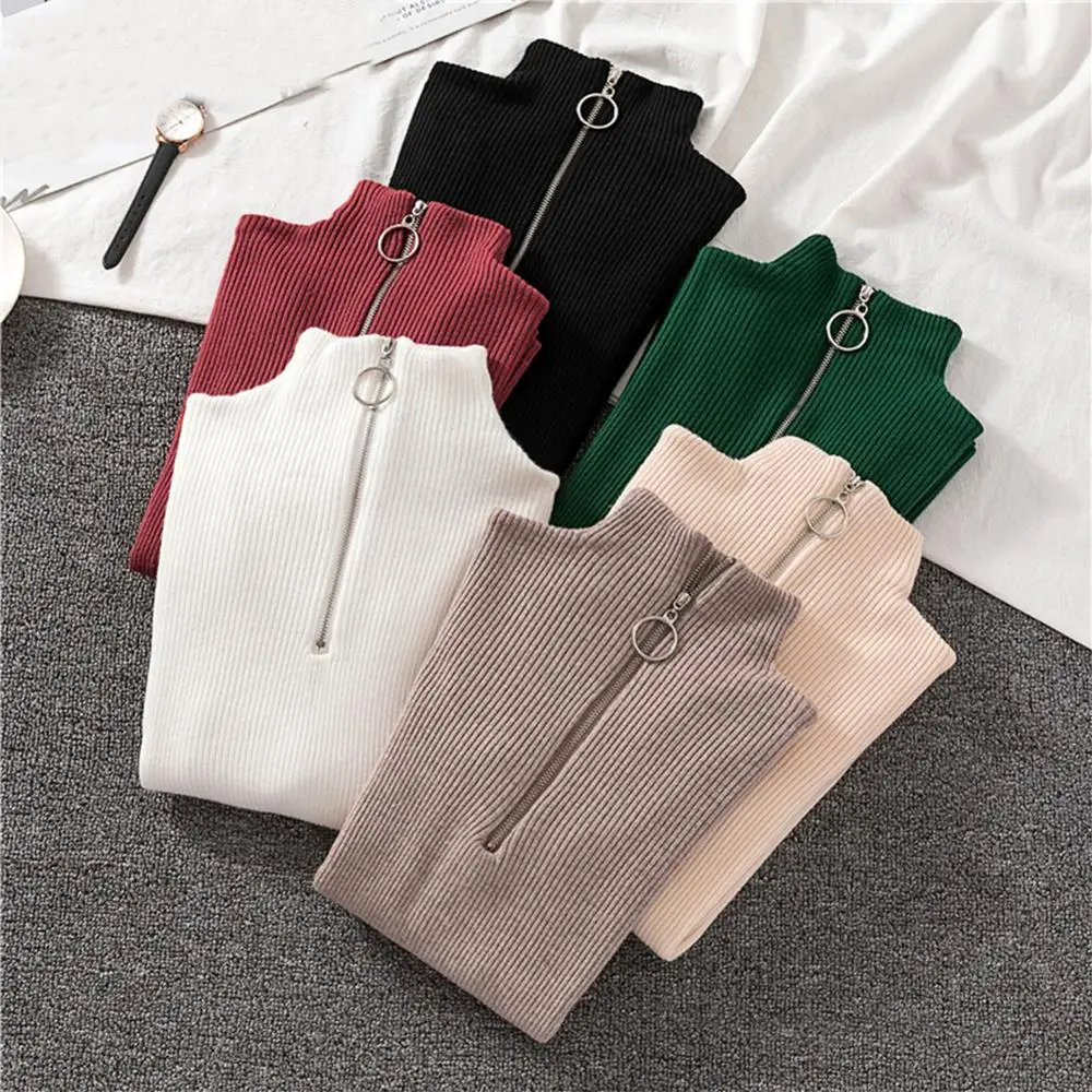 Stylish Solid Turtleneck Sweater Women Pull Femme Nouveaute 2019 Ladies WInter Spring Pullover Slim Fit Zipper Women's Sweater 
Stylish Solid Turtleneck Sweater Women Pull Femme Nouveaute 2019 Ladies WInter Spring Pullover Slim Fit Zipper Women's Sweater