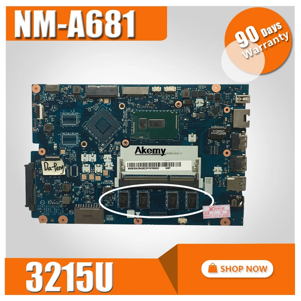 CG410/CG510 MainBoard For Lenovo 100-15IBD Laptop Motherboard with 3215U NM-A681 tested working
CG410/CG510 MainBoard For Lenovo 100-15IBD Laptop Motherboard with 3215U NM-A681 tested working