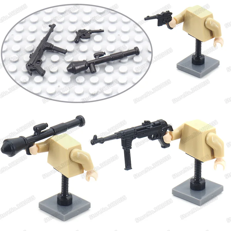 Фигурки военные MP40 пулеметы оружие Вторая мировая война армейский солдат Moc