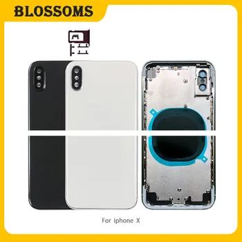 Back Housing for iPhone X Back Cover Battery Door Middle Frame Chassis with Glass + Side Buttons Tray Replacement White Black
Back Housing for iPhone X Back Cover Battery Door Middle Frame Chassis with Glass + Side Buttons Tray Replacement White Black