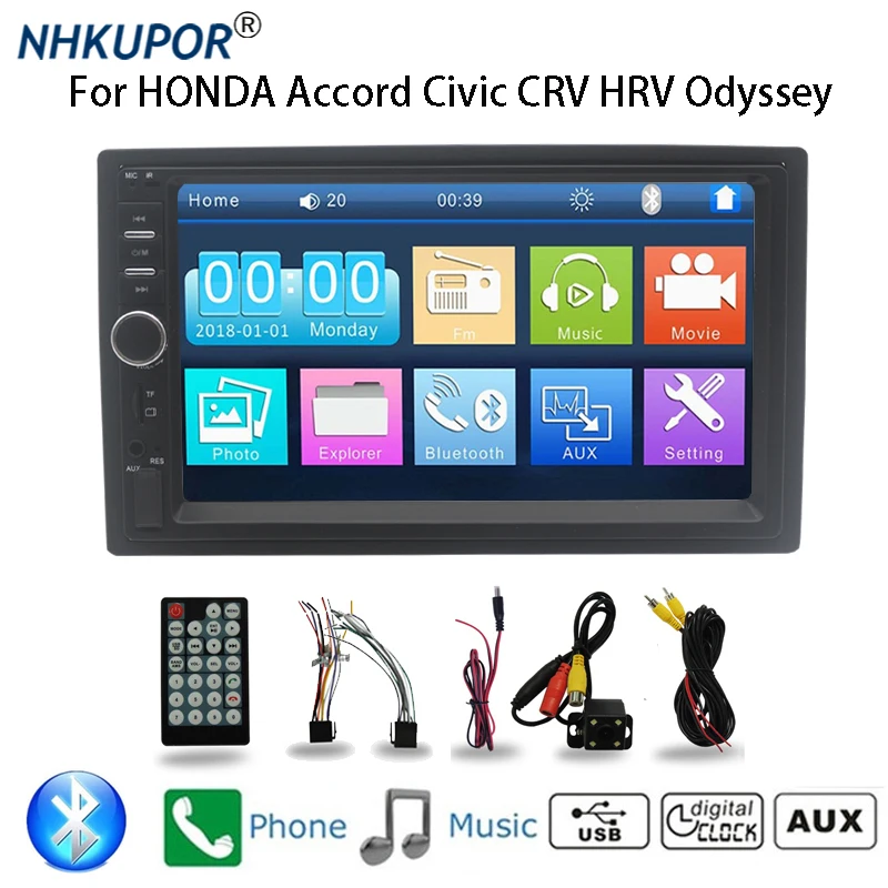 Car Multimedia MP5 Player 2 Din Auto Stereo Monitor FM Radio In Dash With Camera SWC For Honda Accord Civic CR-V HR-V Odyssey
Car Multimedia MP5 Player 2 Din Auto Stereo Monitor FM Radio In Dash With Camera SWC For Honda Accord Civic CR-V HR-V Odyssey