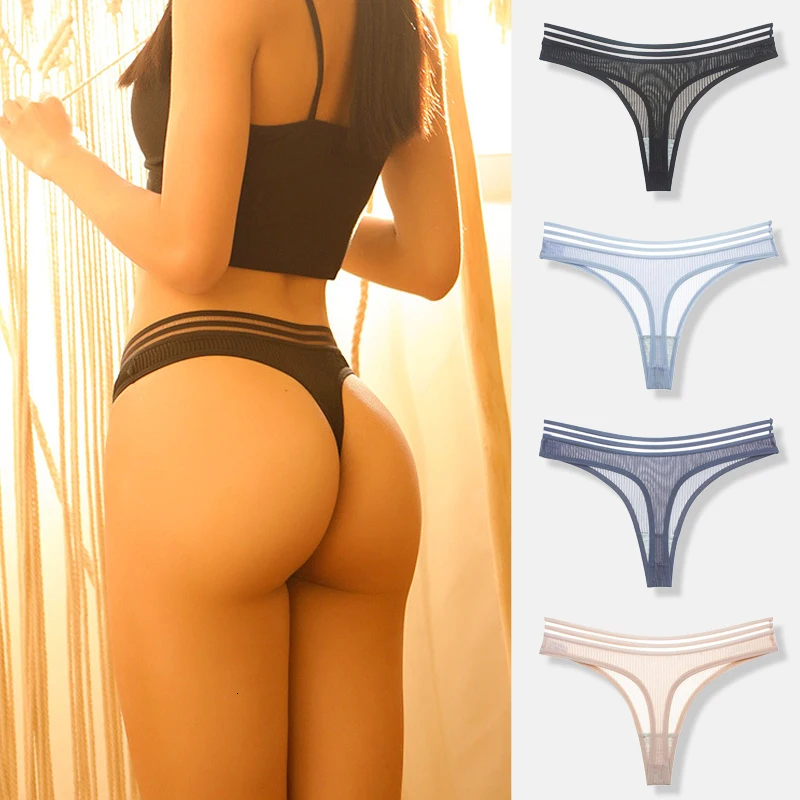 Free Shipping!Seamless Briefs For Woman Plus Size Sexy Mesh Transparent Panties Girls Open Thongs Women's Underwear Cotton High