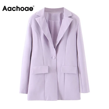 Aachoae Women Solid Chic Suit Blazers Long Sleeve Single Breasted Purple Jacket Notched Collar Pockets Casual Streetwear Coat
Aachoae Women Solid Chic Suit Blazers Long Sleeve Single Breasted Purple Jacket Notched Collar Pockets Casual Streetwear Coat