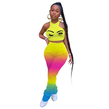 Plus Size Summer Two Piece Set Crop Top and Bodycon Stacked Pants Set Gradient Sport Sweat Suit Women 2 Pieces Tracksuit Outfits
Plus Size Summer Two Piece Set Crop Top and Bodycon Stacked Pants Set Gradient Sport Sweat Suit Women 2 Pieces Tracksuit Outfits