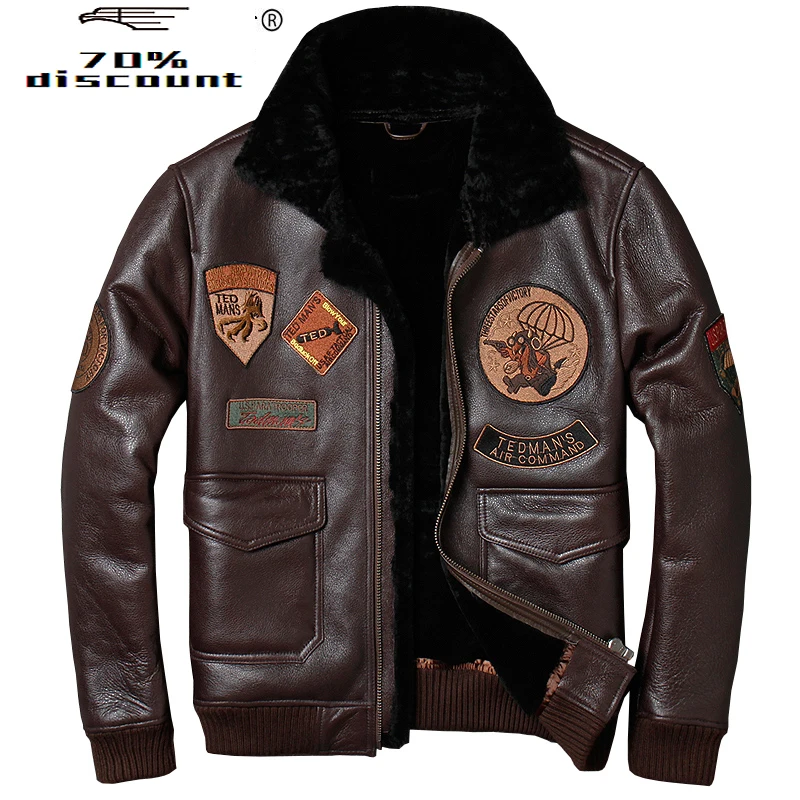 Winter Genuine Leather Jacket Real Fur Sheepskin Coat for Men Natural Fur Coat Pilot Real Leather Jackets H099 KJ864 
Winter Genuine Leather Jacket Real Fur Sheepskin Coat for Men Natural Fur Coat Pilot Real Leather Jackets H099 KJ864