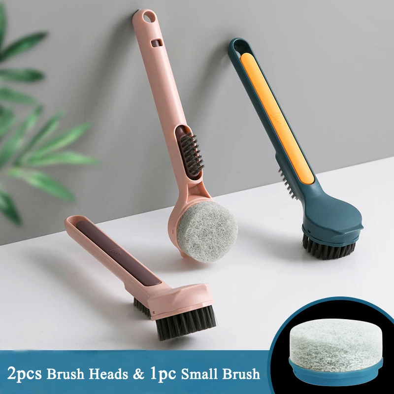 Multi-function Kitchen Cleaning Brush Pan Pot Dish Bowl Long Handle Washing Brushes With Small Clean Brush & Two Brush Heads
Multi-function Kitchen Cleaning Brush Pan Pot Dish Bowl Long Handle Washing Brushes With Small Clean Brush & Two Brush Heads