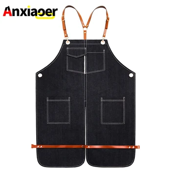 Denim apron Korean fashion custom LOGO personality men and women overalls hairdressing tea shop restaurant art apron
Denim apron Korean fashion custom LOGO personality men and women overalls hairdressing tea shop restaurant art apron