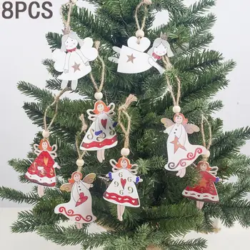 8Pcs Christmas Ornaments Wooden Cute Angel Pendants Christmas Tree Hanging Decorations For Home Party New Year Navidad 
8Pcs Christmas Ornaments Wooden Cute Angel Pendants Christmas Tree Hanging Decorations For Home Party New Year Navidad