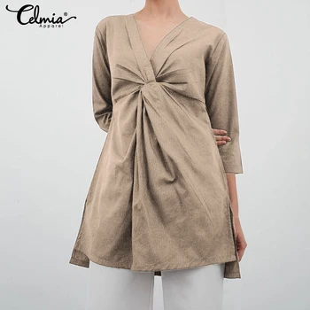 2020 Celmia Women Blouses Asymmetrical Twisted Tops Split Tunic Shirts Casual Loose Ladies Pleated Long Blusas Mujer Plus Size
2020 Celmia Women Blouses Asymmetrical Twisted Tops Split Tunic Shirts Casual Loose Ladies Pleated Long Blusas Mujer Plus Size