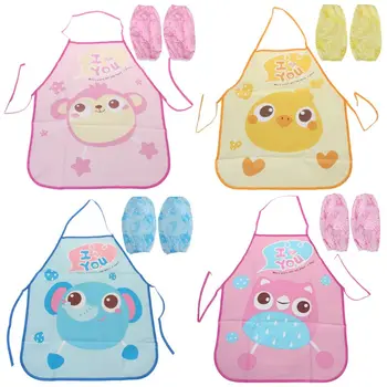 1 Set Kids Apron Sleeves Children Painting Kitchen Cooking Waterproof Protection F3ME 
1 Set Kids Apron Sleeves Children Painting Kitchen Cooking Waterproof Protection F3ME