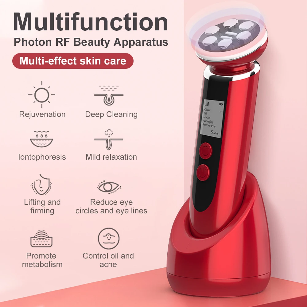 Anti Aging EMS Mesotherapy Electroporation RF Radio Frequency Facial LED Photon Skin Care Device Face Lift Tighten Beauty Machin
Anti Aging EMS Mesotherapy Electroporation RF Radio Frequency Facial LED Photon Skin Care Device Face Lift Tighten Beauty Machin