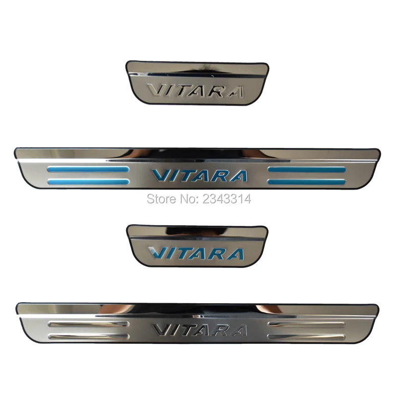 For Suzuki Vitara 2015-2021 Accessories Stainless Door Sill Kick Scuff Plate Guard Pedal Protector Trim Step Cover Car Styling For Suzuki Vitara 2015-2021 Accessories Stainless Door Sill Kick Scuff Plate Guard Pedal Protector Trim Step Cover Car Styling