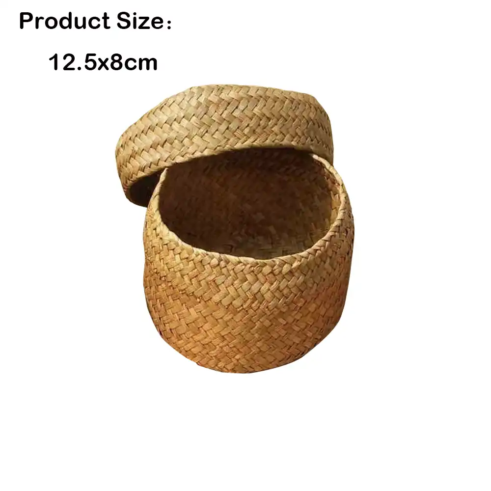 basket with lid round desktop storage organizer for snack small