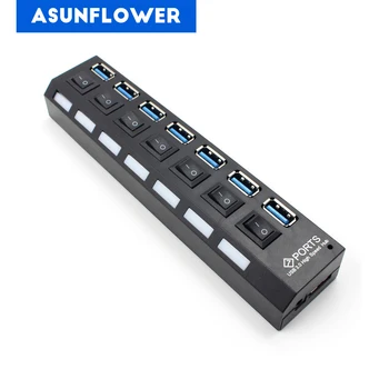 7 port USB 3.0 HUB With Power On/Off Switch High Speed Adapter Cable For PC Computer Desktop Laptop USB 3.0 hab Splitter Adapter
7 port USB 3.0 HUB With Power On/Off Switch High Speed Adapter Cable For PC Computer Desktop Laptop USB 3.0 hab Splitter Adapter