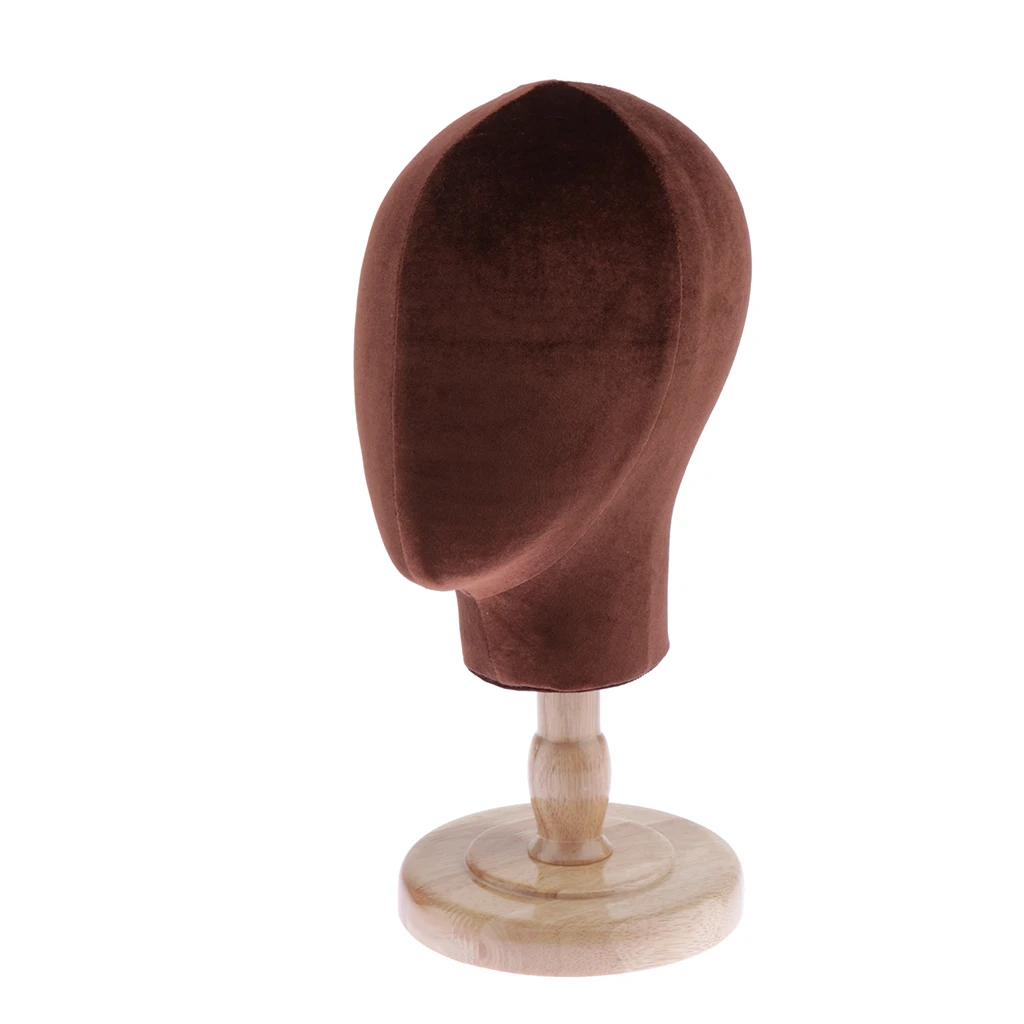 Cork Block Head Mannequin Head Wig Display Styling Head with Wooden Stand Holder, Detachable Cork Block Head Mannequin Head Wig Display Styling Head with Wooden Stand Holder, Detachable