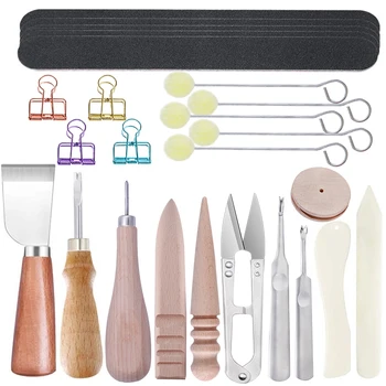 LMDZ Leather Edge Beveler with Leather Skiving Tools, Cutting Knife, Wool Daubers, Edge Slicker Burnisher, Sanding Strip
LMDZ Leather Edge Beveler with Leather Skiving Tools, Cutting Knife, Wool Daubers, Edge Slicker Burnisher, Sanding Strip