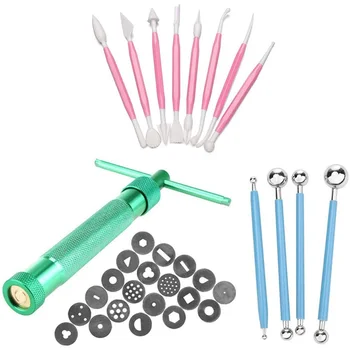 33 Pcs Clay Fondant Extruder Cake Decorating Modeling Tool, Clay Extruder Tool with 20 Tips Sugar Paste Extruder
33 Pcs Clay Fondant Extruder Cake Decorating Modeling Tool, Clay Extruder Tool with 20 Tips Sugar Paste Extruder