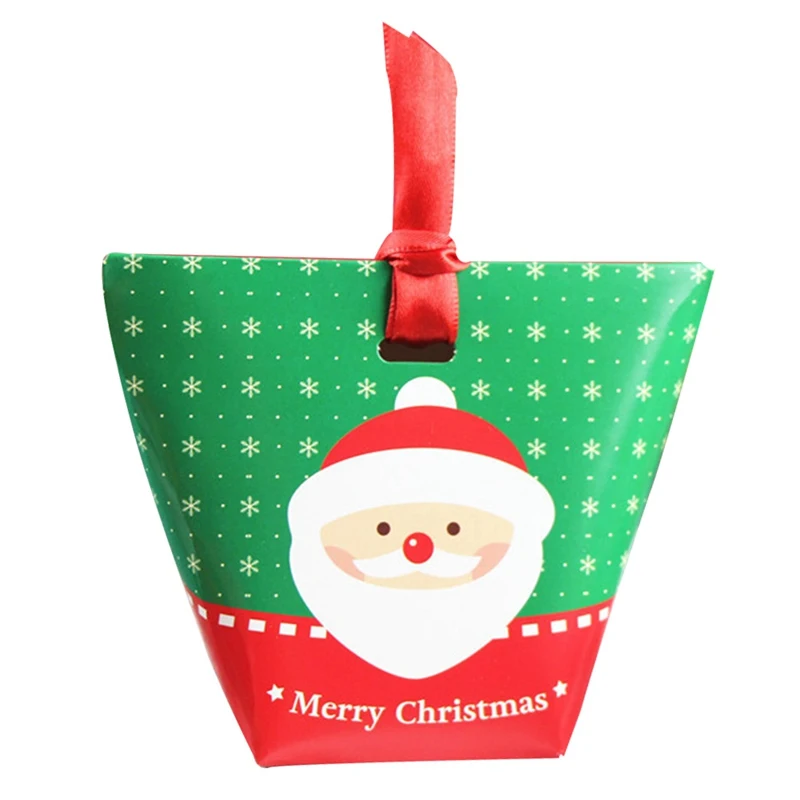 christmas paper gift bag xmas candy carrier present boxes