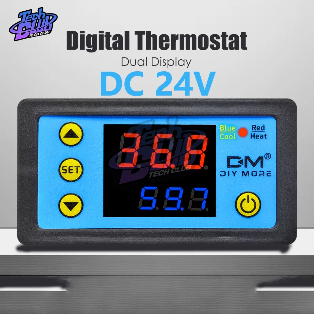 DC 24V Thermostat Digital Temperature Controller Dual LED Display Thermometer with NTC Sensor Meter Probe W3231
DC 24V Thermostat Digital Temperature Controller Dual LED Display Thermometer with NTC Sensor Meter Probe W3231