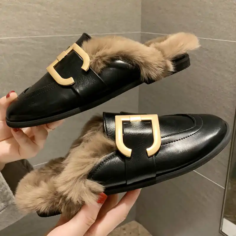 furry moccasin slippers