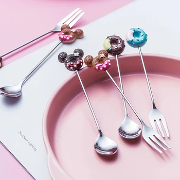 Fruit Fork Candy Ice Cream Scoop Stainless Steel Colorful Tableware Dessert Spoon Cartoon Doughnut Spoon Kitchen Accessories
Fruit Fork Candy Ice Cream Scoop Stainless Steel Colorful Tableware Dessert Spoon Cartoon Doughnut Spoon Kitchen Accessories