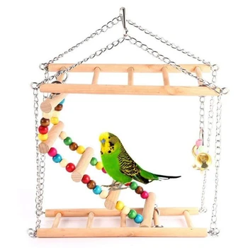 Wooden Parrots Toys Swings Bird Exercise Climbing Hanging Ladder Bridge Rainbow Pet Parrot Macaw Hammock Bird Toy With Bells 
Wooden Parrots Toys Swings Bird Exercise Climbing Hanging Ladder Bridge Rainbow Pet Parrot Macaw Hammock Bird Toy With Bells